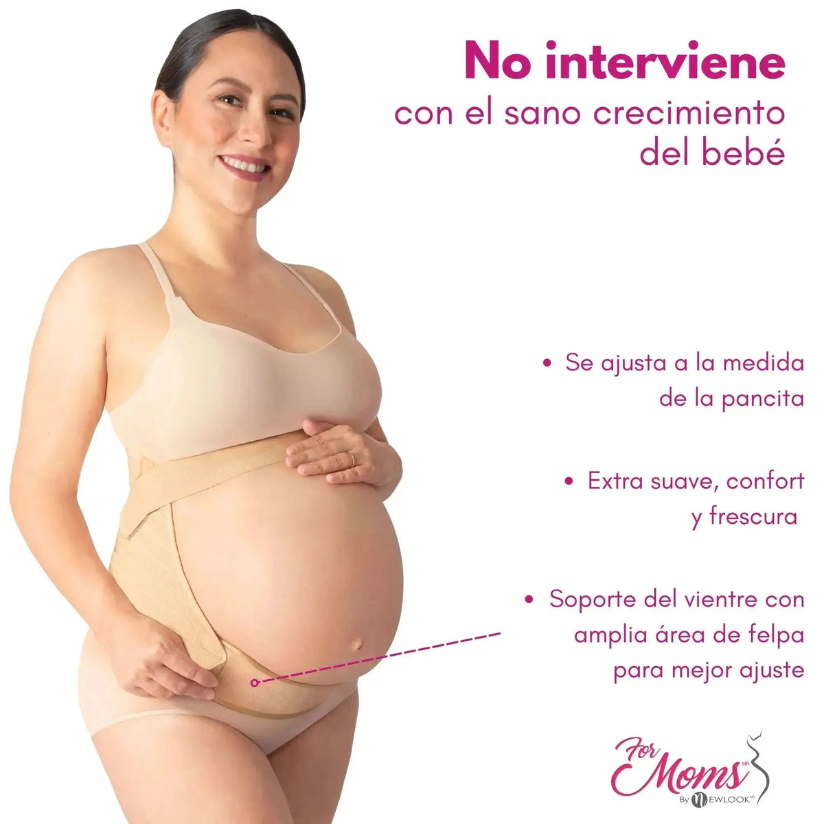 FOR MOMS - Fajas Para Embarazadas Soporte Maternal Tela Multilinea Suave. Modelo 586 - Fajasymas