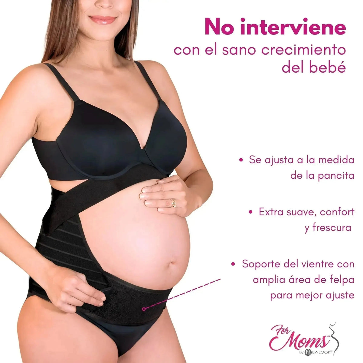 FOR MOMS - Fajas Para Embarazadas Soporte Maternal Tela Multilinea Suave. Modelo 586 - Fajasymas