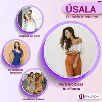 For Moms Fajas Postparto Envolvente Corta Tela Multilineal Color Blanco - Fajasymas