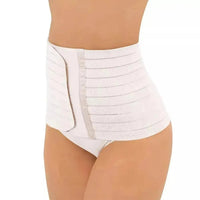 For Moms Fajas Postparto Envolvente Corta Tela Multilineal Color Blanco - Fajasymas