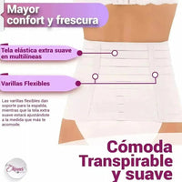 For Moms Fajas Postparto Envolvente Corta Tela Multilineal Color Blanco - Fajasymas