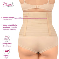 FOR MOMS - Fajas Postparto Envolvente Corta Tela Multilineal Color Nude. Modelo 576 - Fajasymas