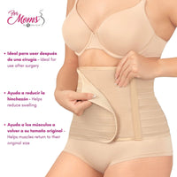 FOR MOMS - Fajas Postparto Envolvente Corta Tela Multilineal Color Nude. Modelo 576 - Fajasymas