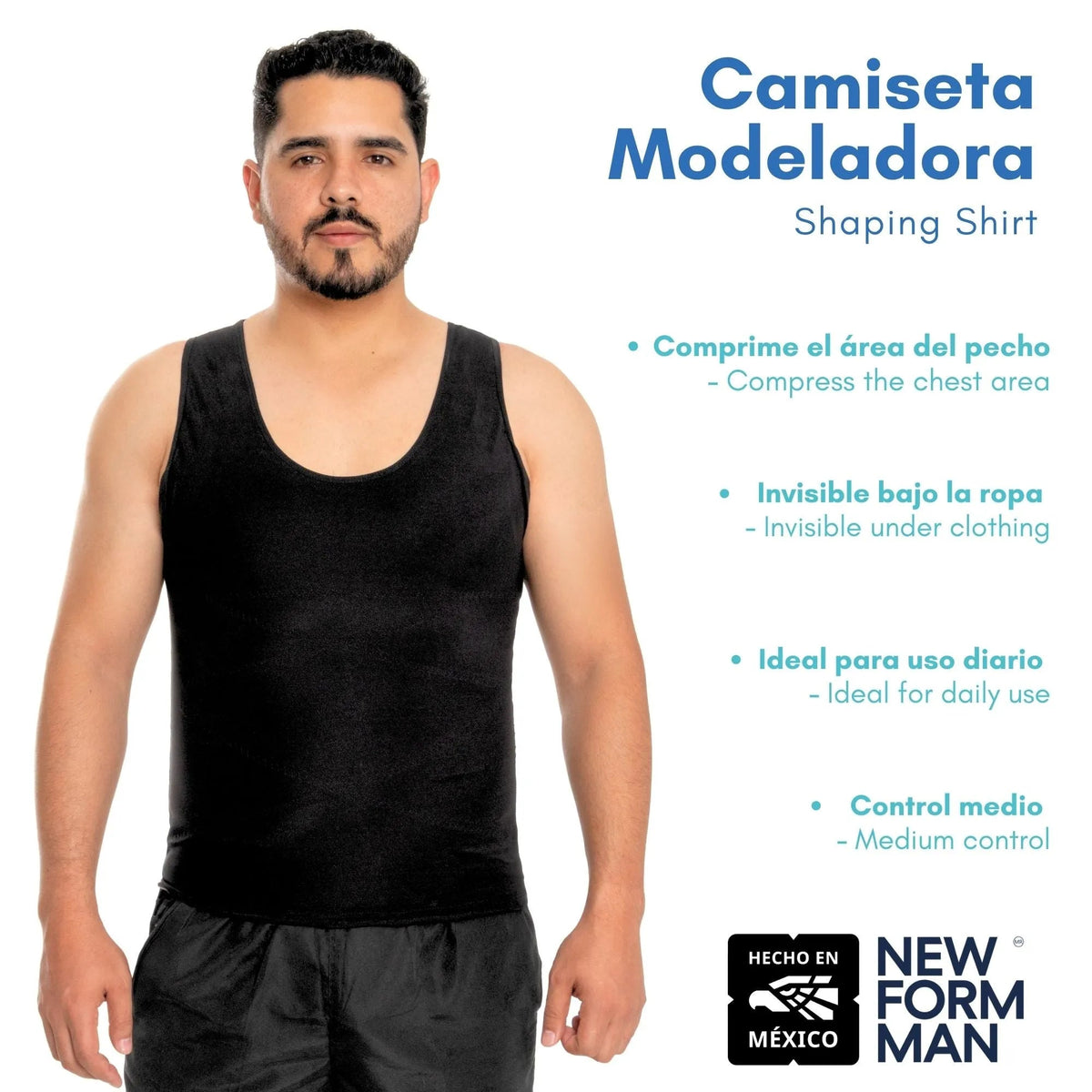 NEW FOR MAN – Camiseta Modeladora para Hombre. Modelo 802 - Fajasymas