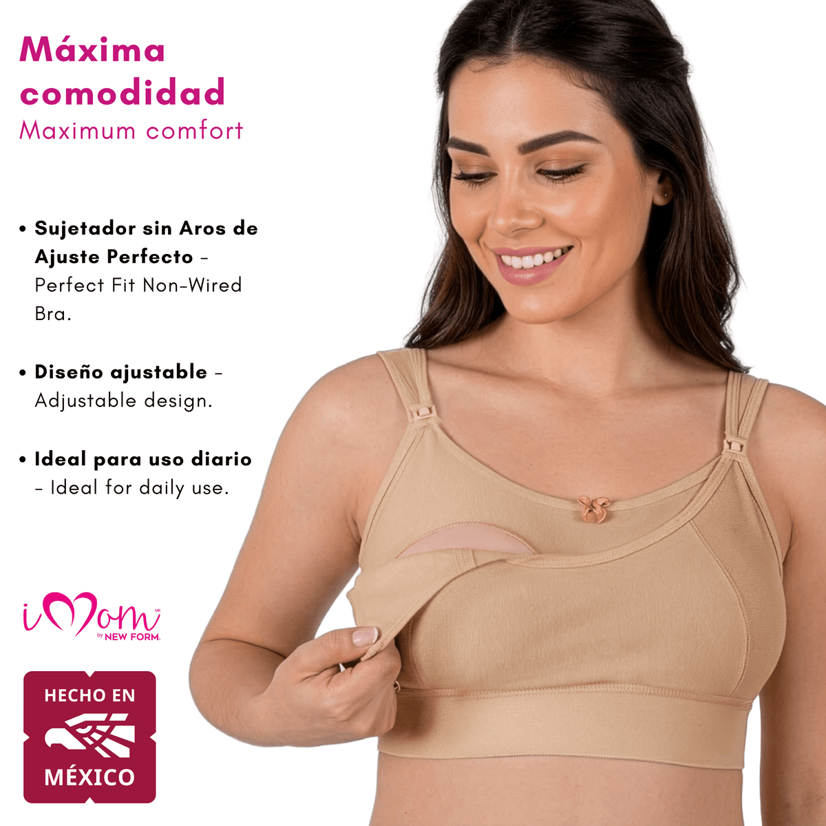 NEW FORM - Bra Maternal De Algodón Suave Con Broches Para La Lactancia. Modelo 9921 - Fajasymas