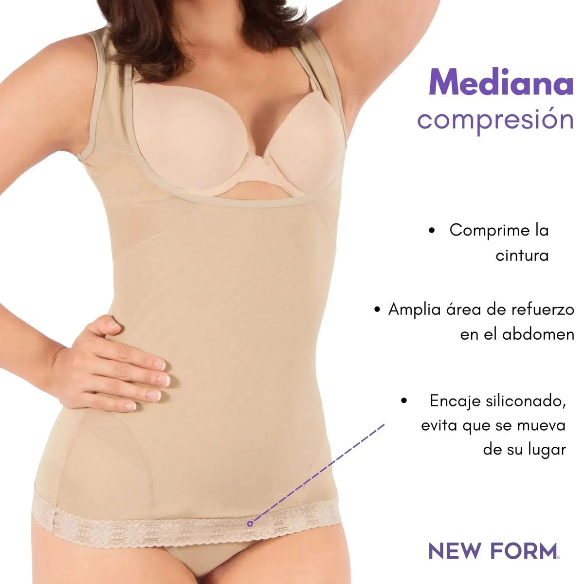 New Form Faja Camiseta Modeladora Con Tela De Alta Compresión - Fajasymas
