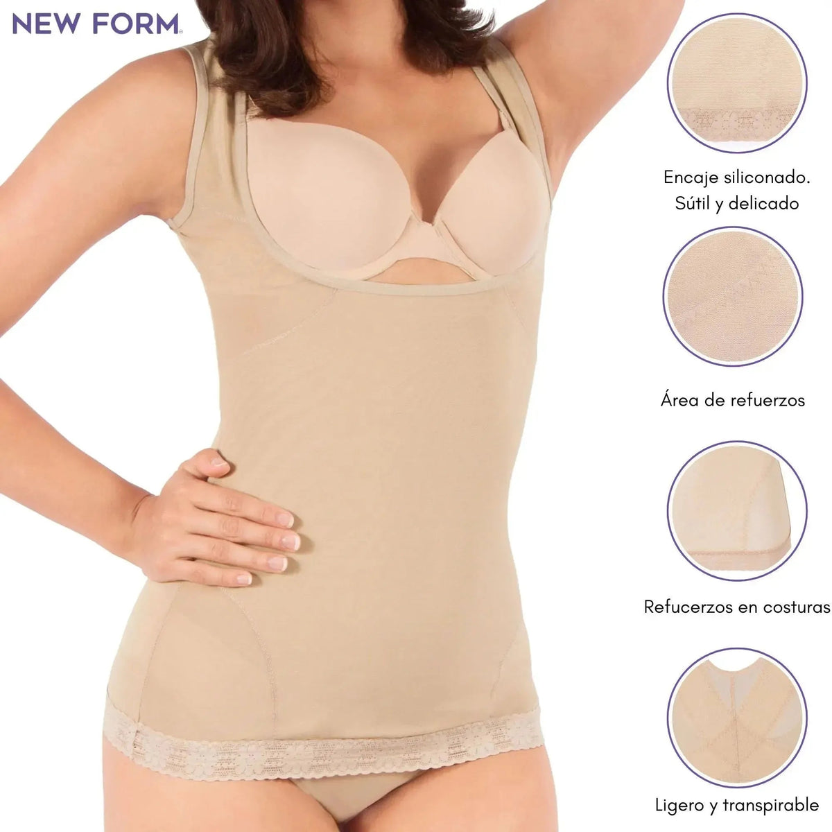 New Form Faja Camiseta Modeladora Con Tela De Alta Compresión - Fajasymas