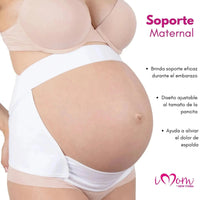 NEW FORM - Faja Para Embarazada Soporte Maternal Con Tela Ajustable Color Blanco. Modelo 1002 - Fajasymas