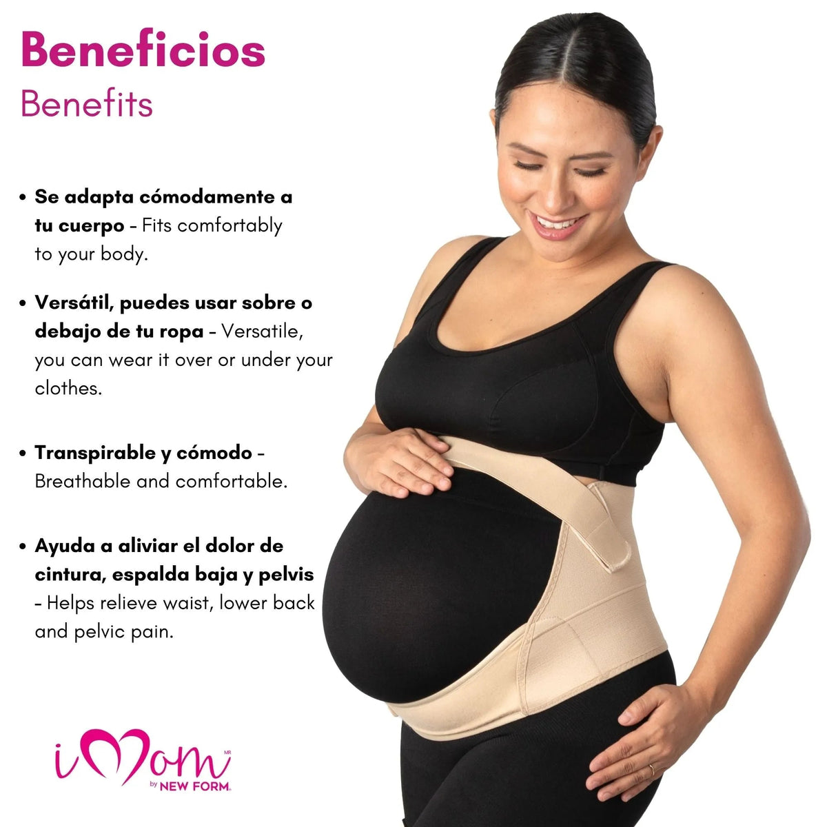New Form Faja Para Embarazada Soporte Maternal Con Tela Ajustable Color Nude - Fajasymas