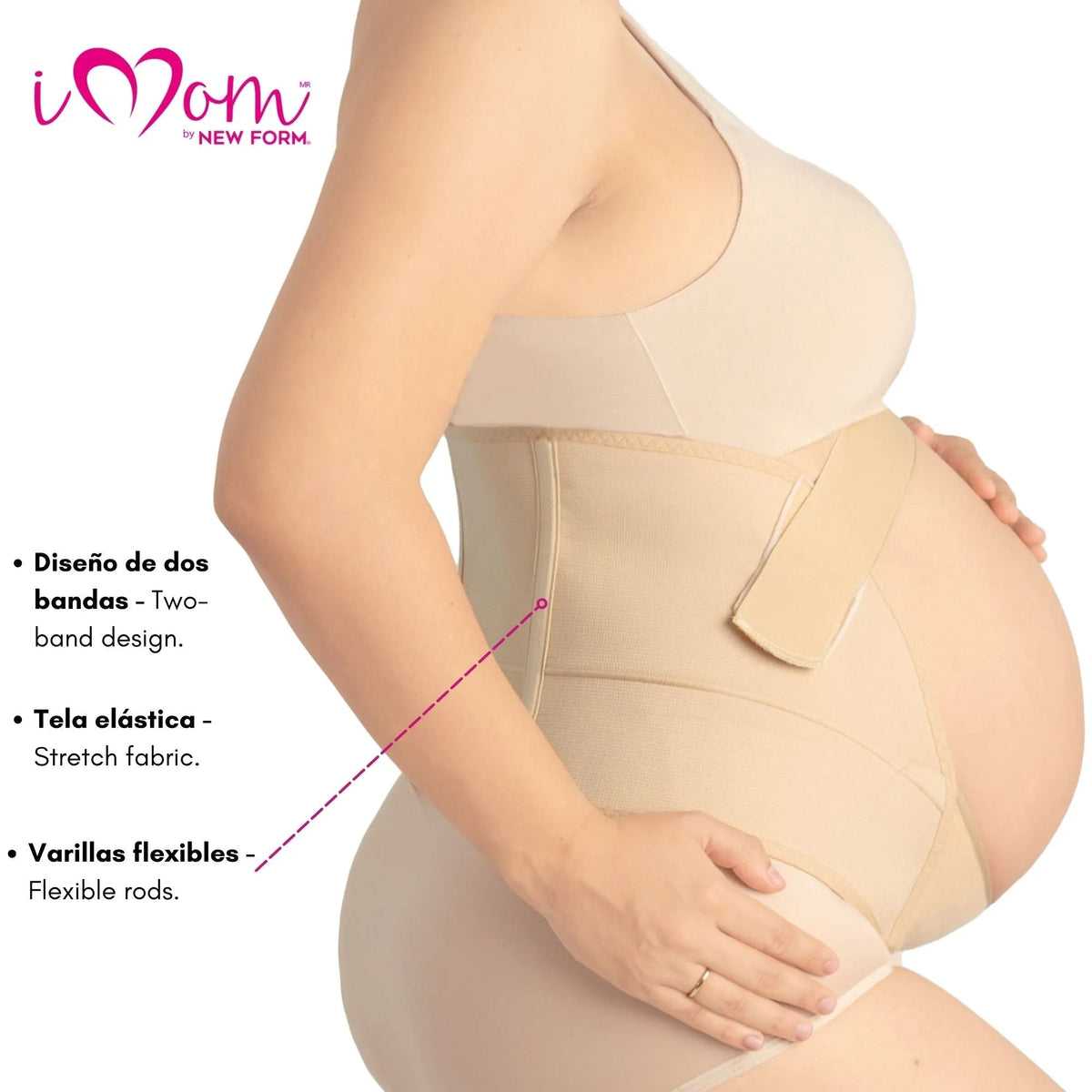 New Form Faja Para Embarazada Soporte Maternal Con Tela Ajustable Color Nude - Fajasymas