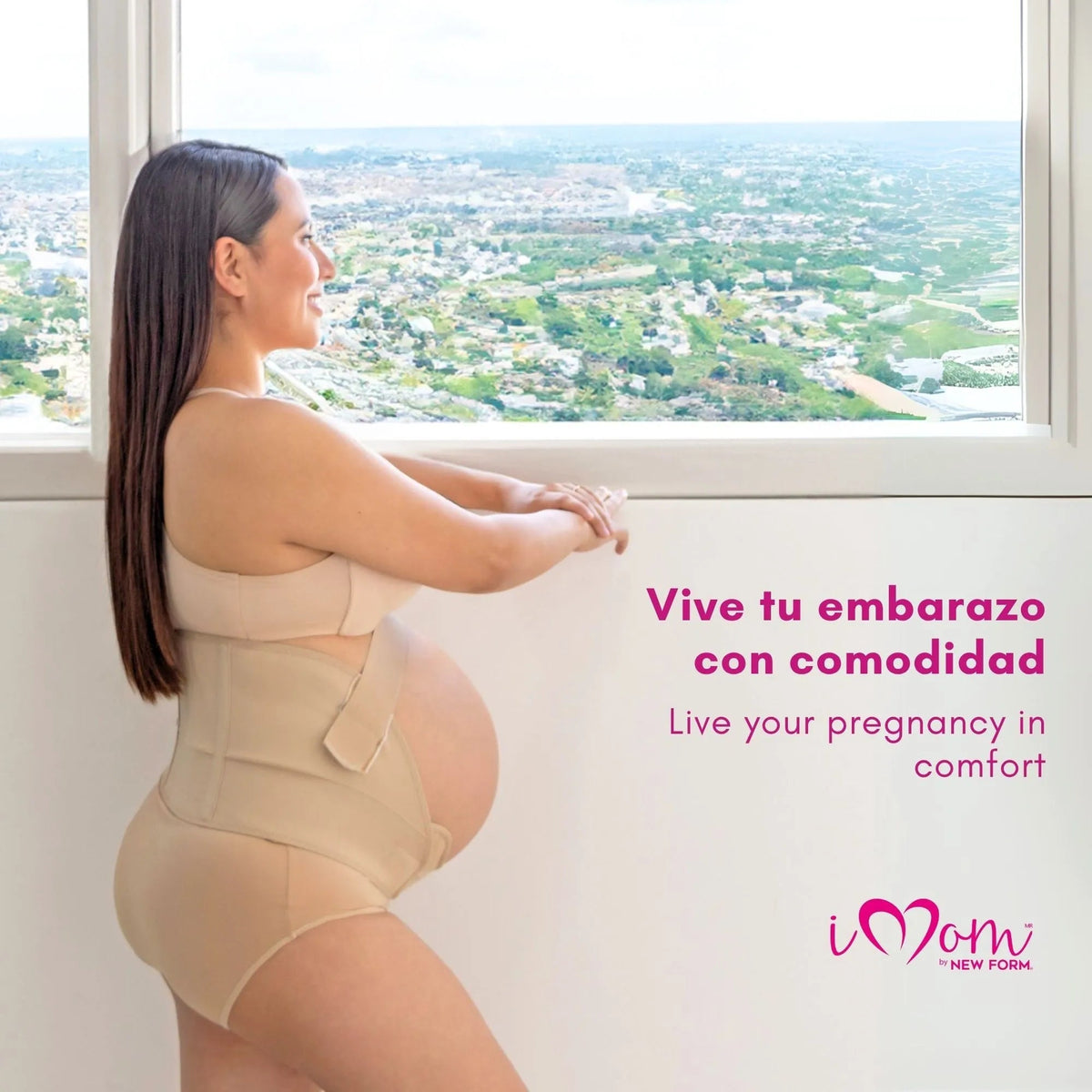 New Form Faja Para Embarazada Soporte Maternal Con Tela Ajustable Color Nude - Fajasymas