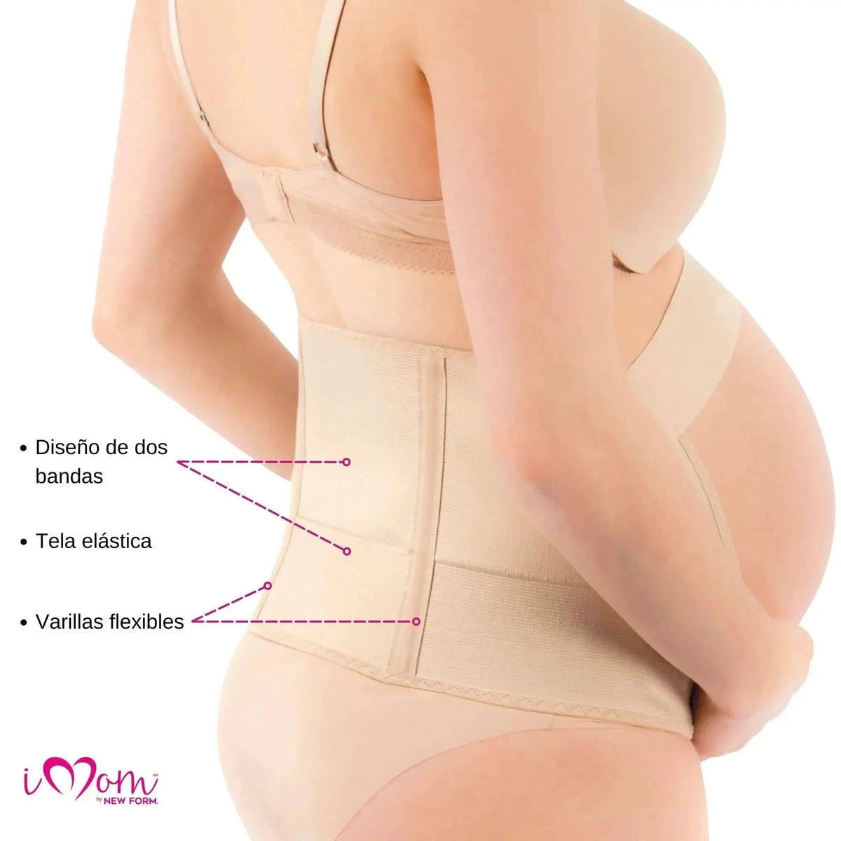 New Form Faja Para Embarazada Soporte Maternal Con Tela Ajustable Color Nude - Fajasymas
