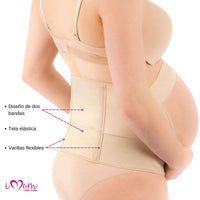 New Form Faja Para Embarazada Soporte Maternal Con Tela Ajustable Color Nude - Fajasymas