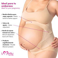 New Form Faja Para Embarazada Soporte Maternal Con Tela Ajustable Color Nude - Fajasymas