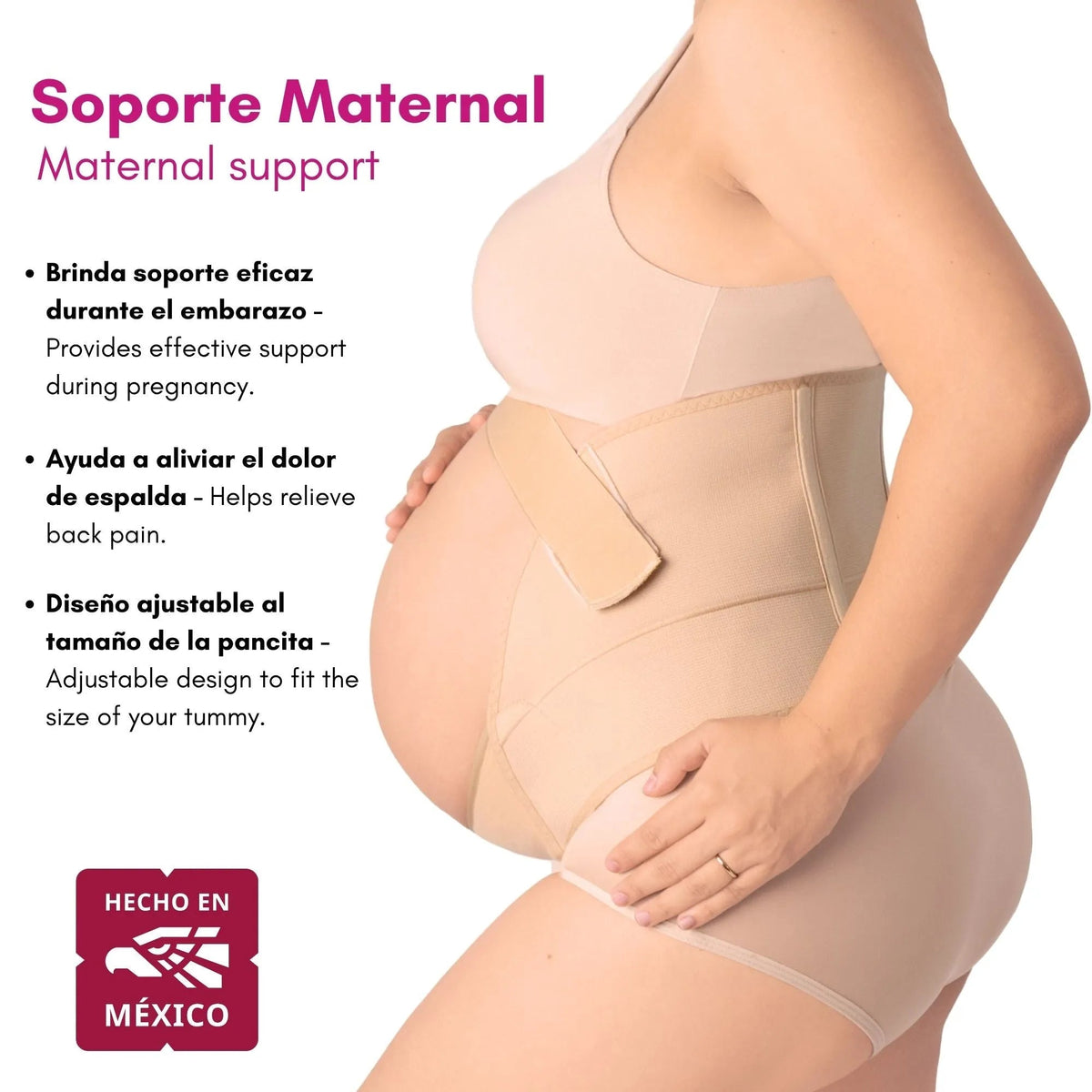 New Form Faja Para Embarazada Soporte Maternal Con Tela Ajustable Color Nude - Fajasymas