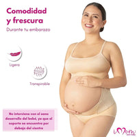 New Form Faja Para Embarazada Soporte Maternal Con Tela Ajustable Color Nude - Fajasymas