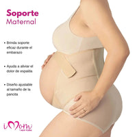 New Form Faja Para Embarazada Soporte Maternal Con Tela Ajustable Color Nude - Fajasymas