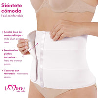 New Form Faja Postparto Envolvente Corta Con Varillas Flexibles Color Blanco - Fajasymas