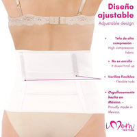 New Form Faja Postparto Envolvente Corta Con Varillas Flexibles Color Blanco - Fajasymas