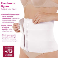 New Form Faja Postparto Envolvente Corta Con Varillas Flexibles Color Blanco - Fajasymas