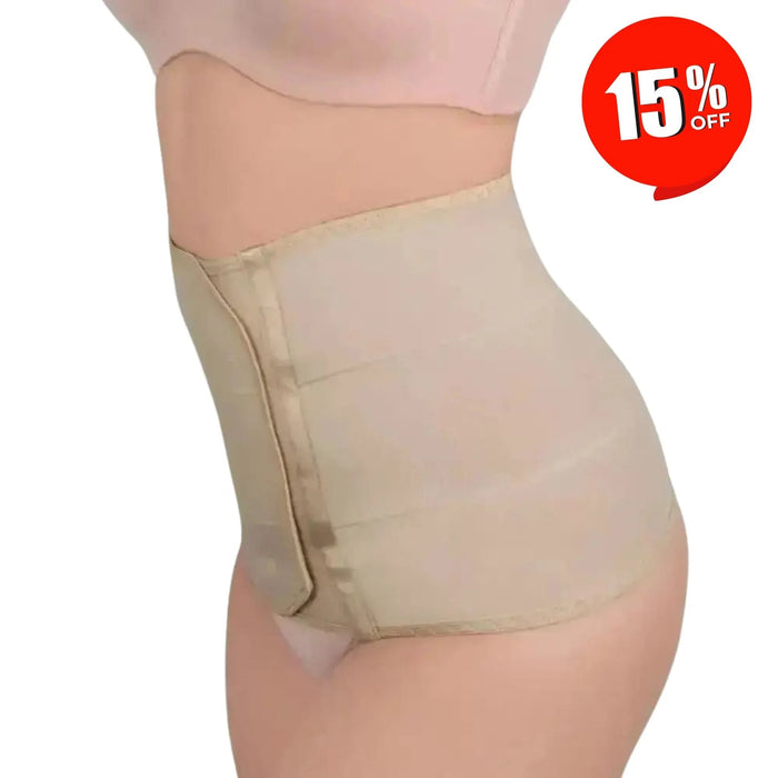 New Form Faja Postparto Envolvente Corta Con Varillas Flexibles Color Nude - Fajasymas