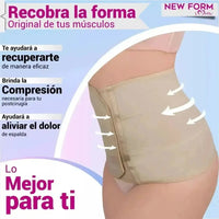 New Form Faja Postparto Envolvente Corta Con Varillas Flexibles Color Nude - Fajasymas