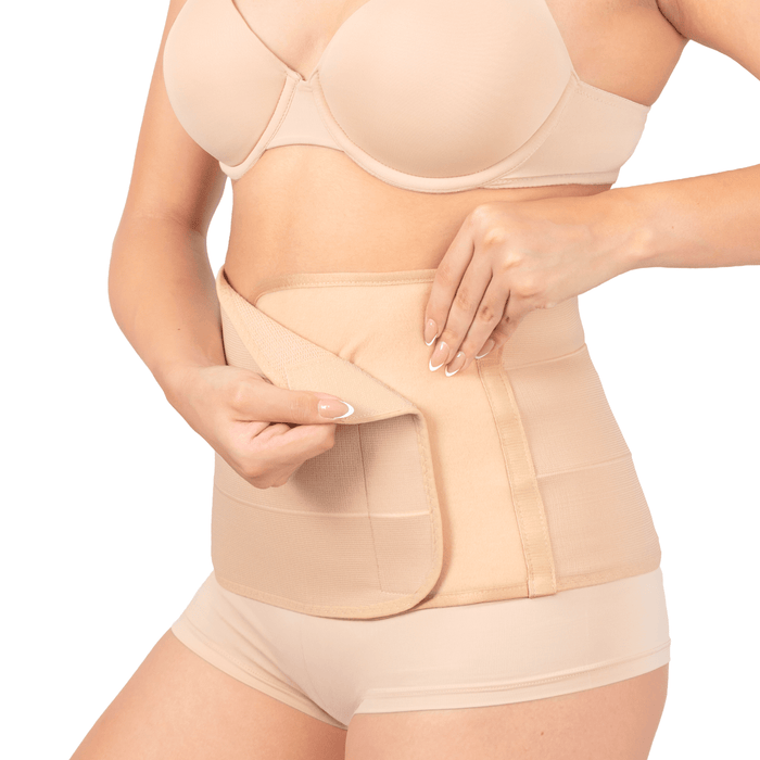 NEW FORM - Faja Postparto Envolvente Corta Con Varillas Flexibles Color Nude. Modelo 1101 - Fajasymas