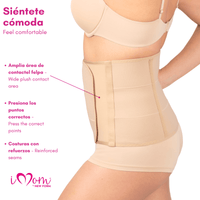 NEW FORM - Faja Postparto Envolvente Corta Con Varillas Flexibles Color Nude. Modelo 1101 - Fajasymas