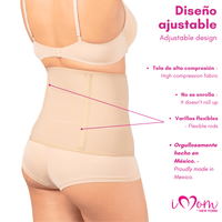 NEW FORM - Faja Postparto Envolvente Corta Con Varillas Flexibles Color Nude. Modelo 1101 - Fajasymas
