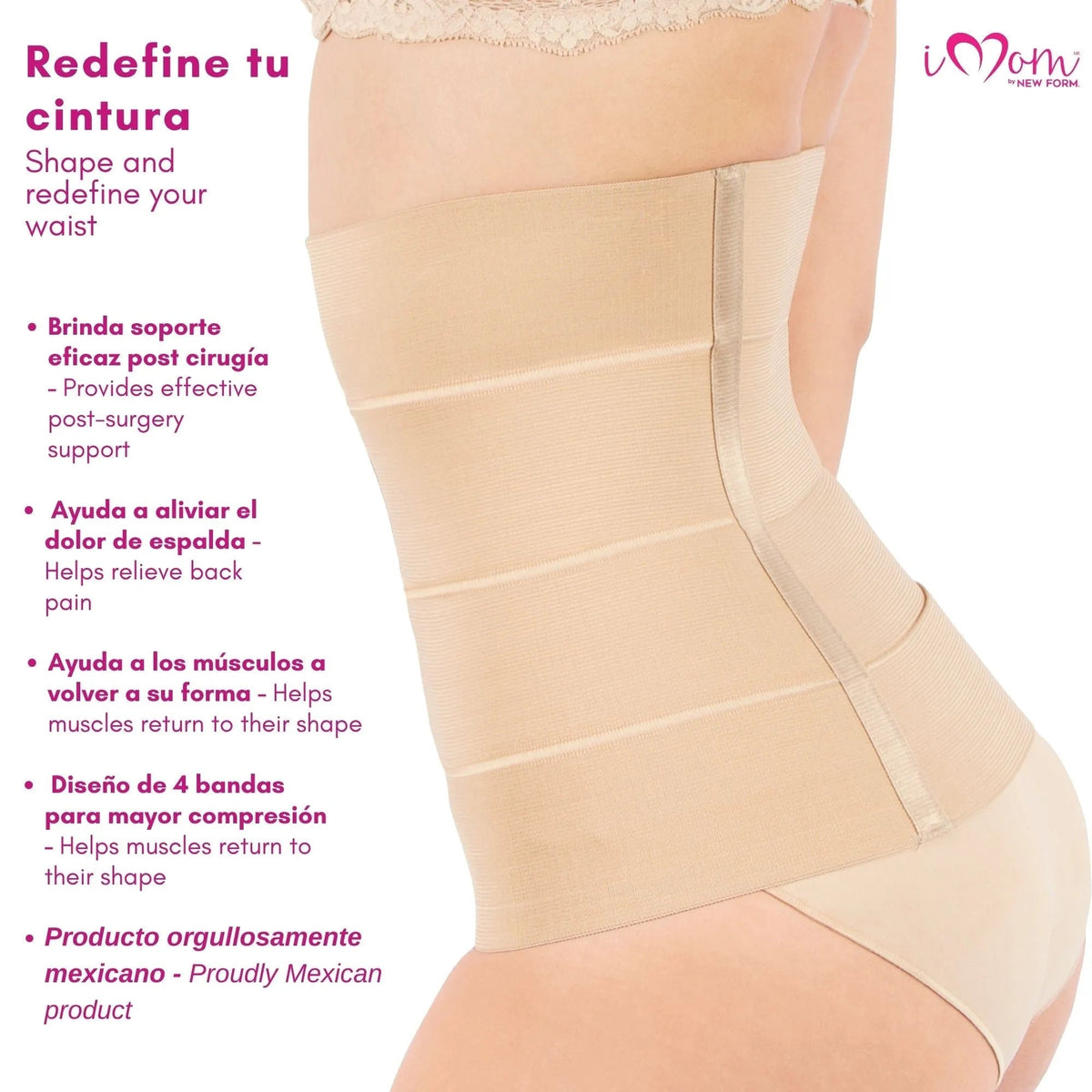New Form Faja Postparto Y PostCirugia Envolvente Larga Abdomen Completo - Fajasymas