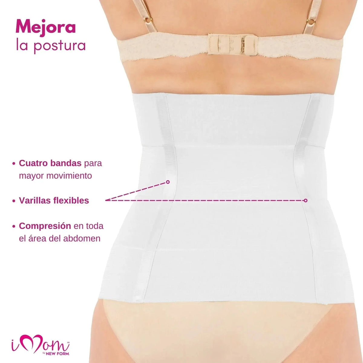 New Form Faja Postparto Y PostCirugia Envolvente Larga Abdomen Completo Color Blanco - Fajasymas