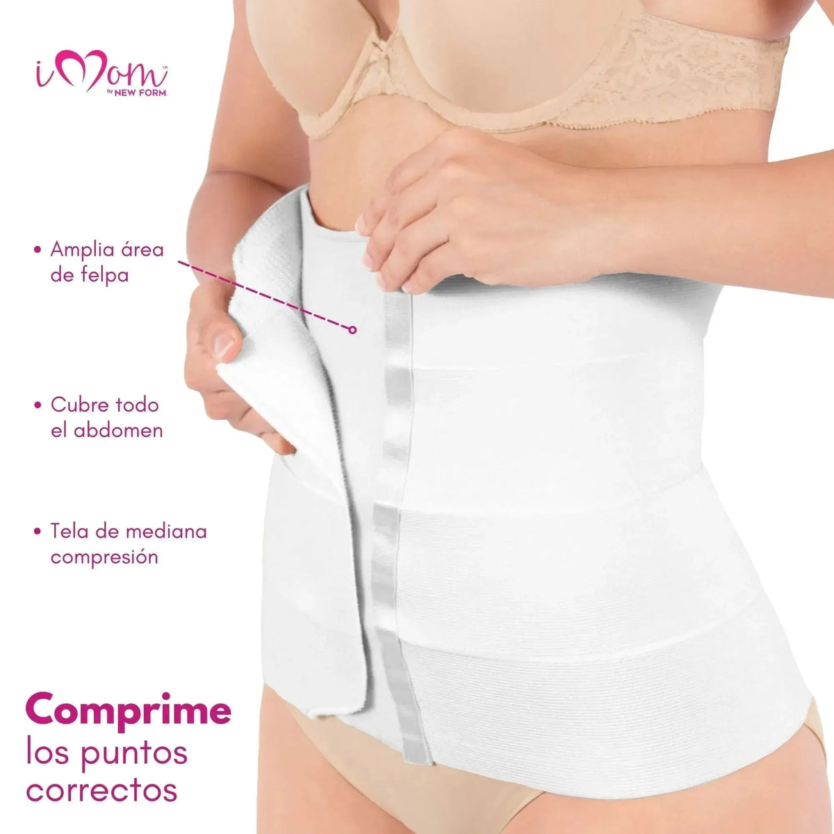New Form Faja Postparto Y PostCirugia Envolvente Larga Abdomen Completo Color Blanco - Fajasymas