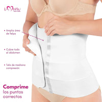 New Form Faja Postparto Y PostCirugia Envolvente Larga Abdomen Completo Color Blanco - Fajasymas