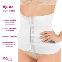 New Form Faja Postparto Y PostCirugia Envolvente Larga Abdomen Completo Color Blanco - Fajasymas