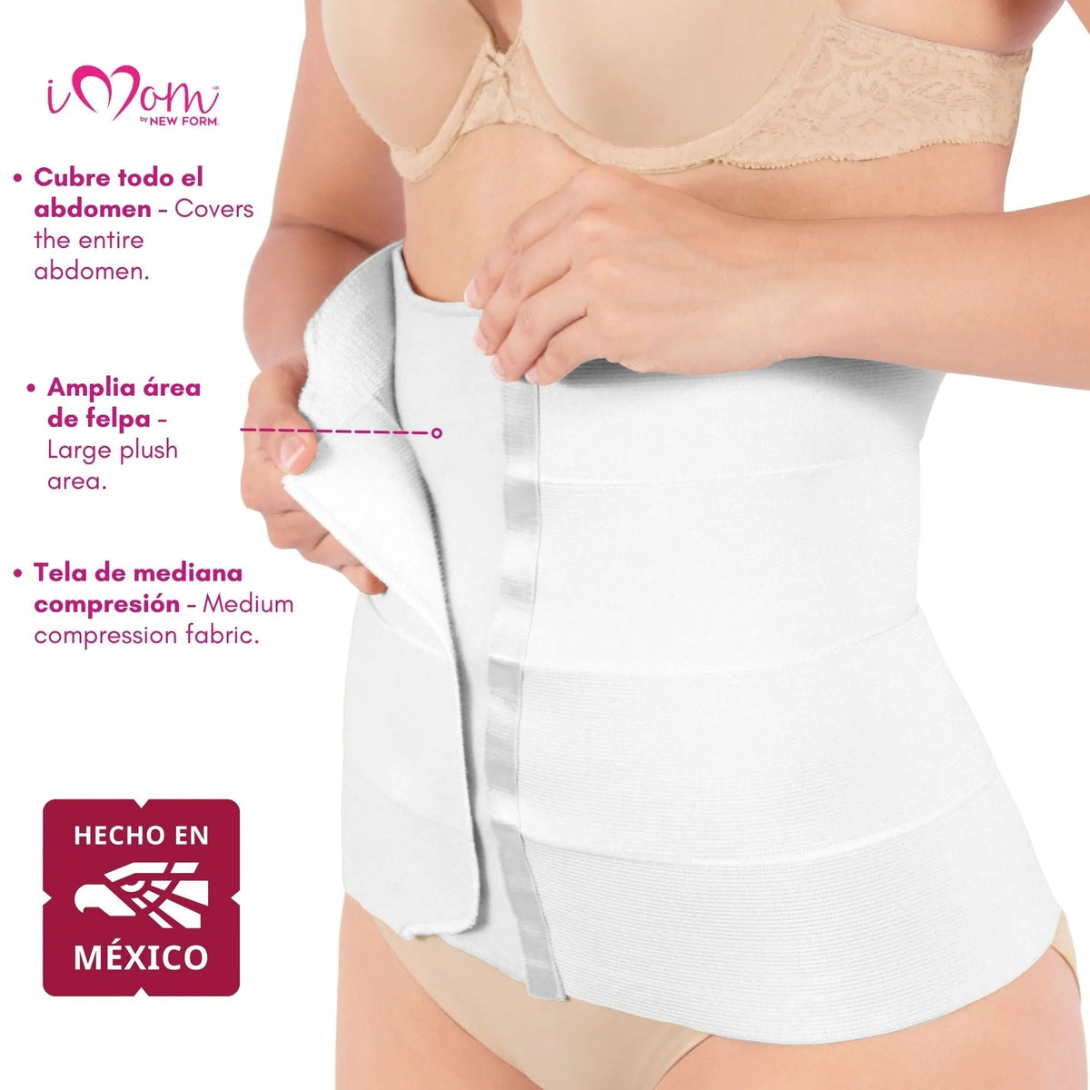 NEW FORM - Faja Postparto Y PostCirugia Envolvente Larga Abdomen Completo Color Blanco. Modelo 1023 - Fajasymas