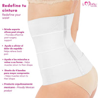 NEW FORM - Faja Postparto Y PostCirugia Envolvente Larga Abdomen Completo Color Blanco. Modelo 1023 - Fajasymas