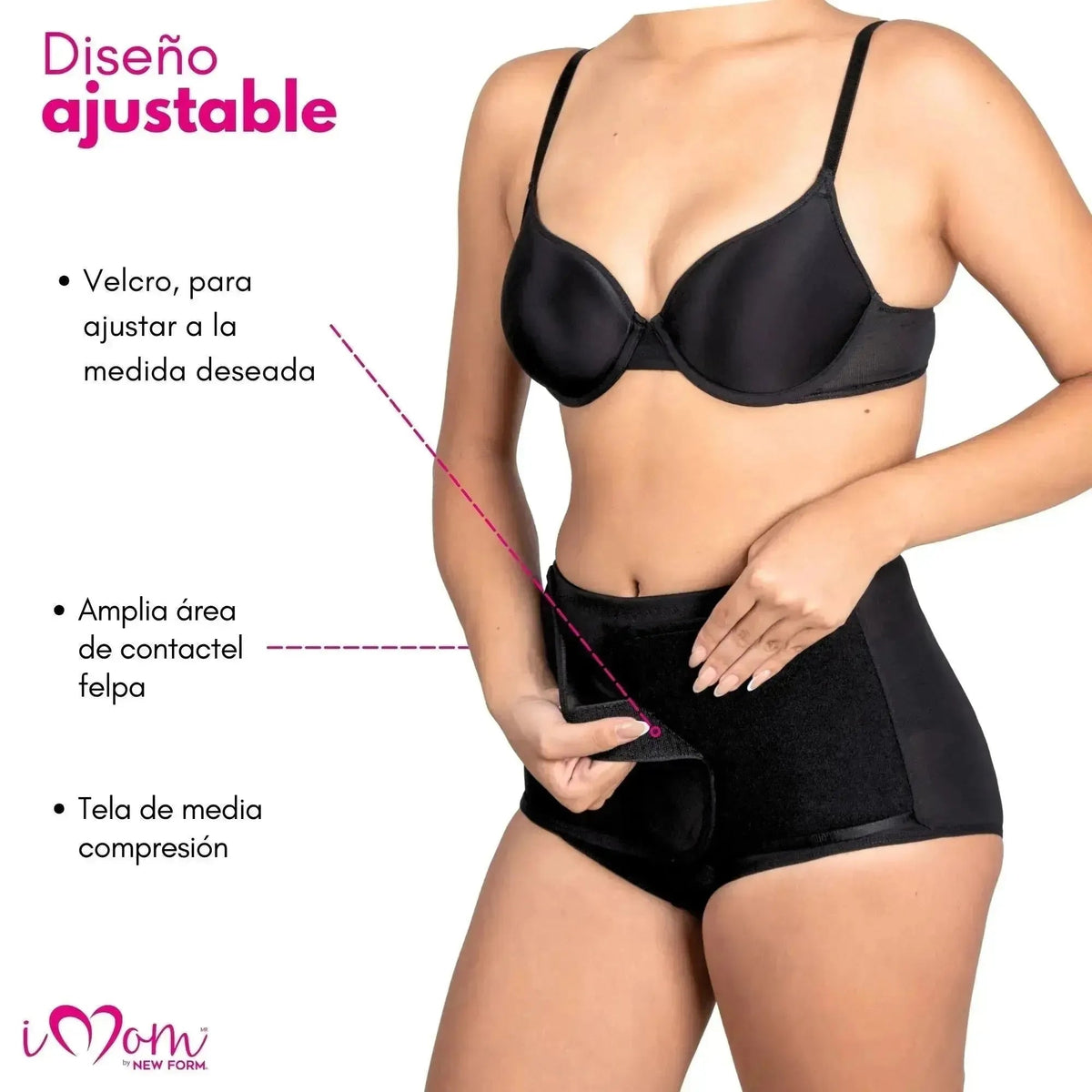 New Form - iMom – Panty Faja Postparto Cesárea Vientre Ajustable - Fajasymas