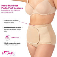 NEW FORM/ IMOM – Panty Faja Postparto Cesárea Vientre Ajustable. Modelo 1110 - Fajasymas