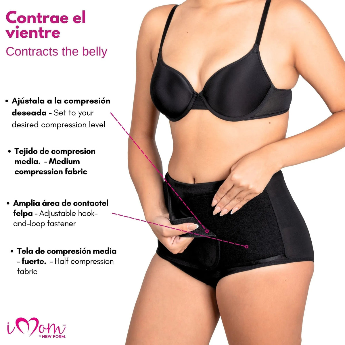 NEW FORM/ IMOM – Panty Faja Postparto Cesárea Vientre Ajustable. Modelo 1110 - Fajasymas