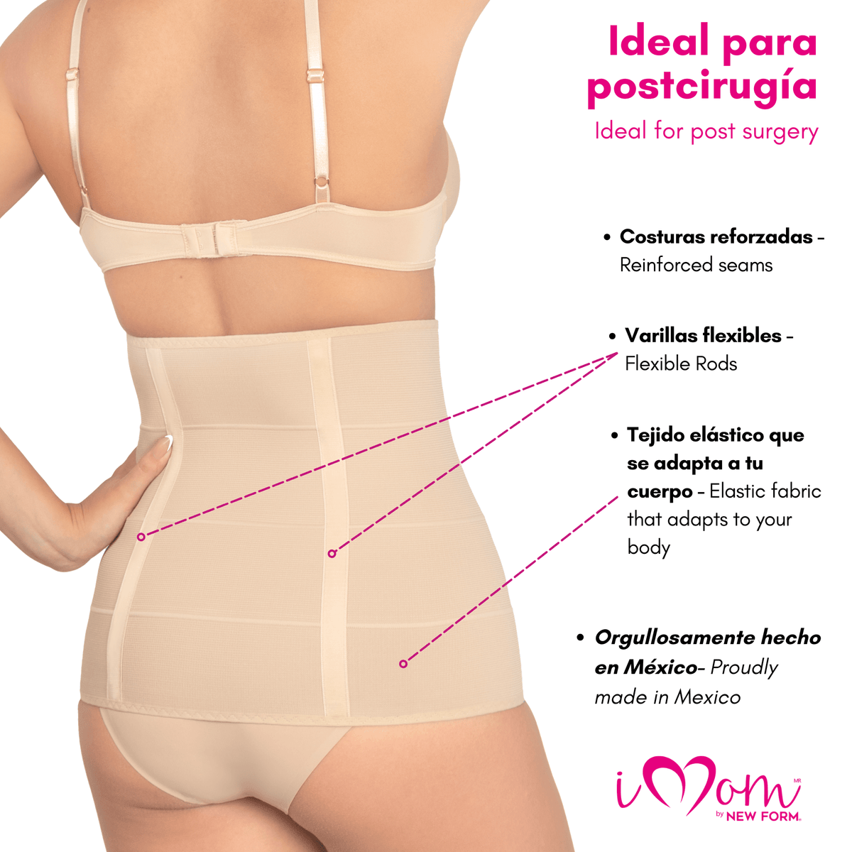 NEW FORM / IMOMS - Fajas Postparto 4B Corte Alto Lipoescultura Para Mujer. Modelo 1102 - Fajasymas