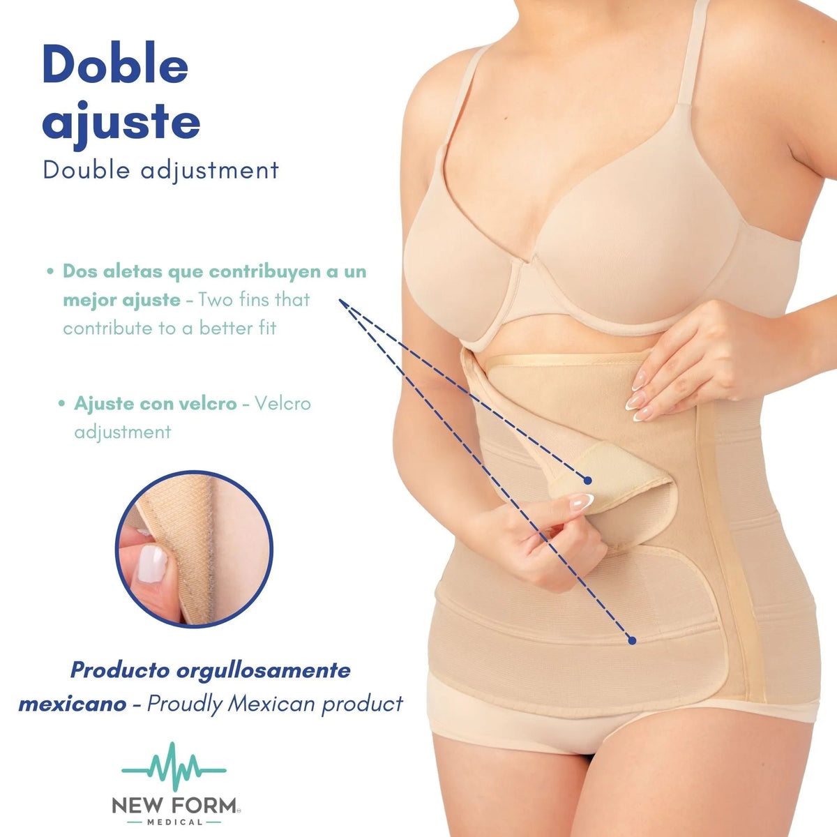 NEW FORM MEDICAL – Faja 4B Envolvente Doble Aleta. Modelo 877 - Fajasymas