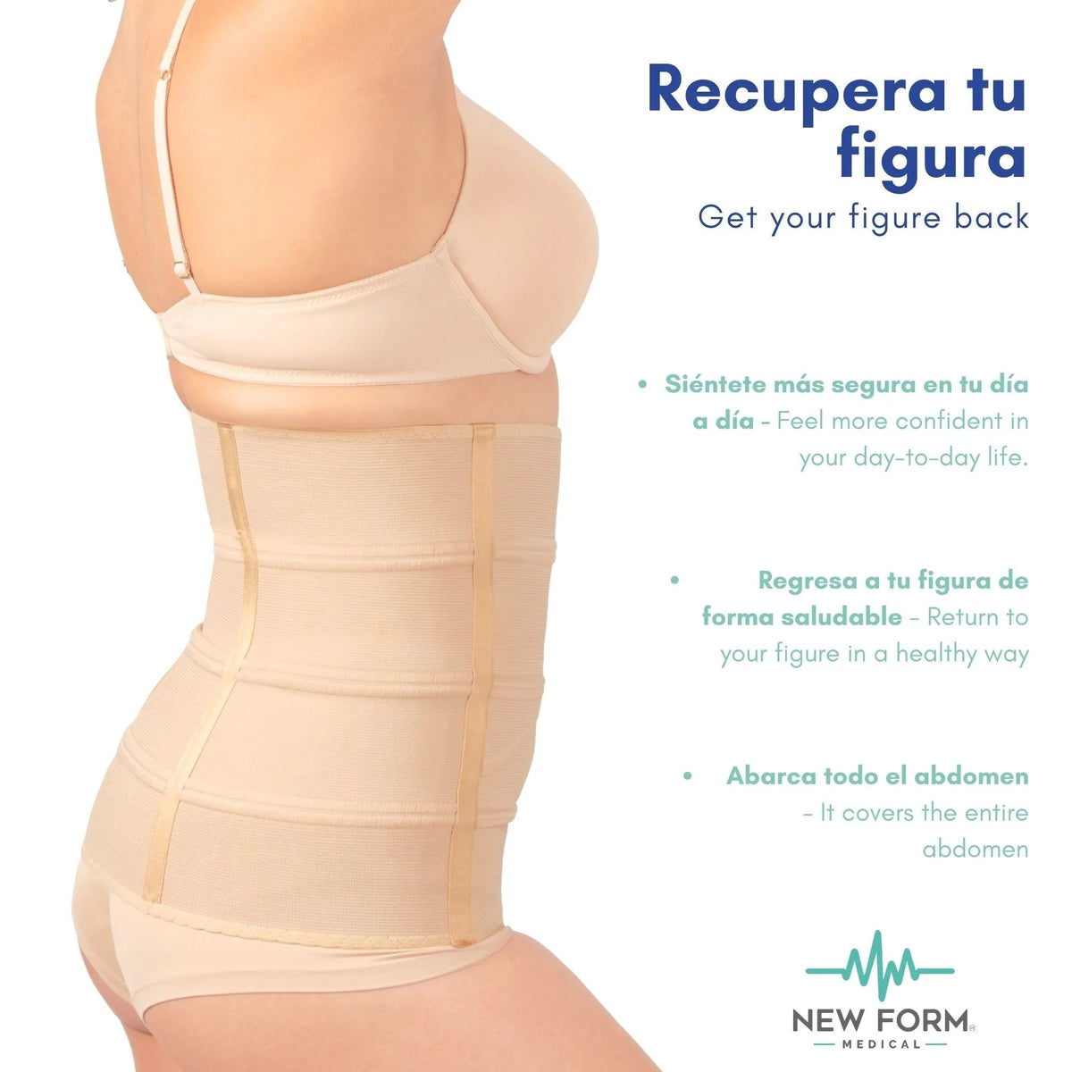 NEW FORM MEDICAL – Faja 4B Envolvente Doble Aleta. Modelo 877 - Fajasymas