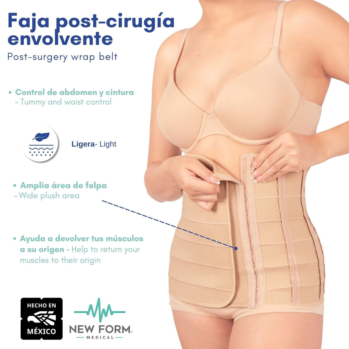 NEW FORM MEDICAL – Faja Post Cirugía Envolvente Unitalla. Modelo 815 - Fajasymas