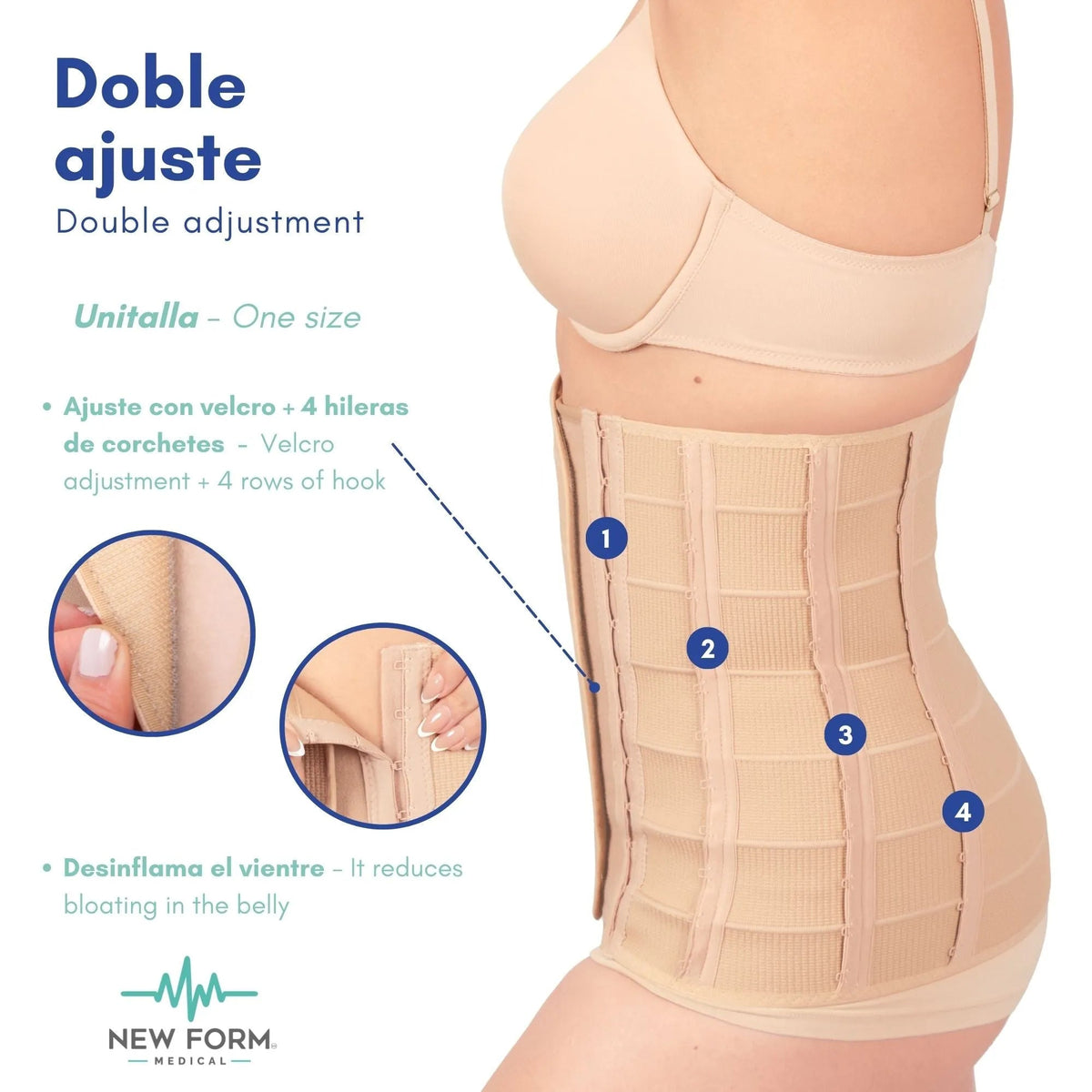 NEW FORM MEDICAL – Faja Post Cirugía Envolvente Unitalla. Modelo 815 - Fajasymas