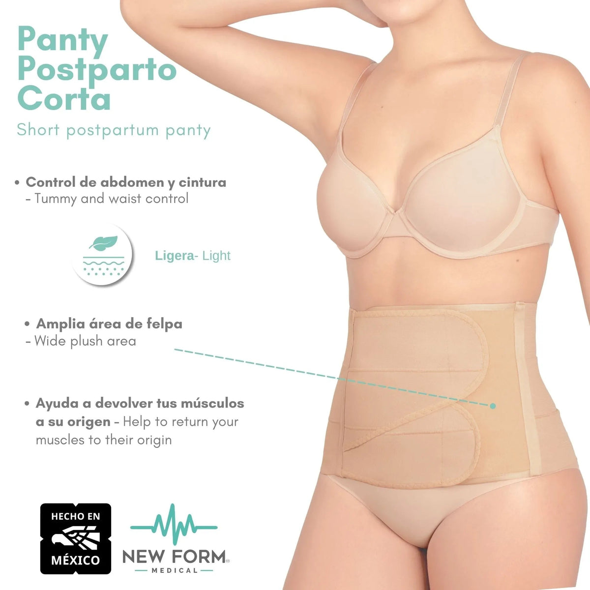 New Form Medical – Faja Postparto Doble Ajuste Corta - Fajasymas