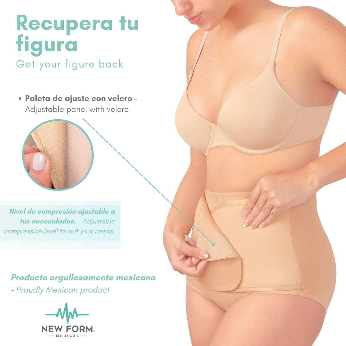 New Form Medical – Panty Postparto Corta Ajustable - Fajasymas