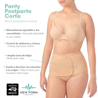 New Form Medical – Panty Postparto Corta Ajustable - Fajasymas