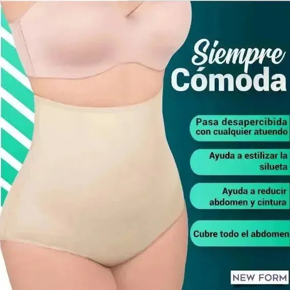 NEW FORM - Panty Faja Modeladora De Cintura Alta Con Tela Stretch Negro. Modelo 1201 - Fajasymas