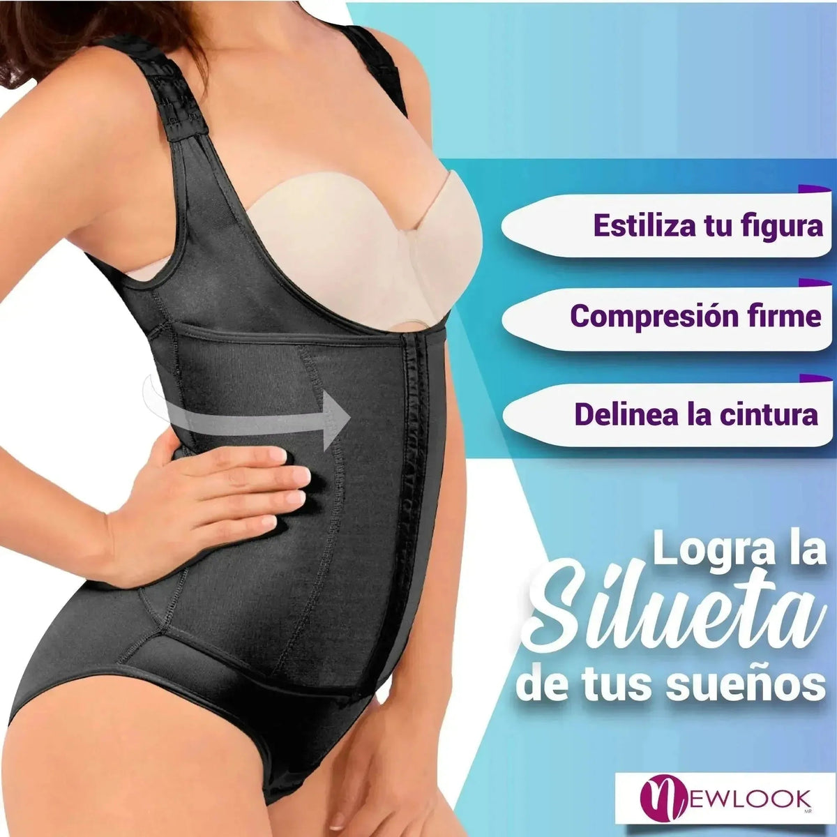 NEWLOOK - Body Cinturilla Ultra Control Con Tela Suave De Alta Compresión. Modelo 962 - Fajasymas