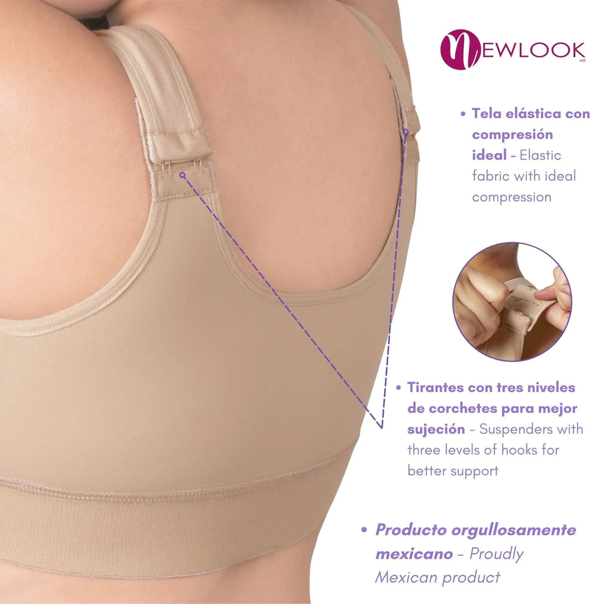 Newlook Bra Post Operatorio Mastectomía Ajustable Suave - Fajasymas